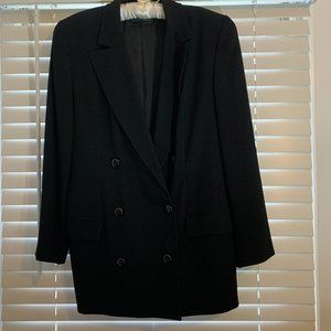 Classic black double breasted jacket by Ellen Tracy (Linda Allard)